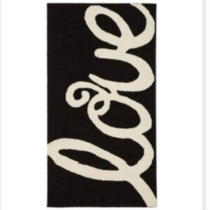 Pottery Barn 3' x 5' Black & off white/cream Wool Love Rug